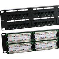 Excel Cat5e 48 Port Unscreened Patch Panel 2U LSA Punch Down Black