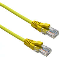 Excel Cat5e Patch Lead U/UTP Unshielded LSOH Blade Booted 0.2m Yellow (10-Pack)
