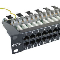 Excel Voice 25 Port 3-Pair RJ45 Patch Panel 1U Black