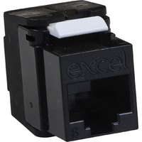 Excel Cat6 UTP Unscreened Low Profile Keystone Jack Toolless Black Excel Cat6 UTP Unscreened Low Profile Keystone Jack Toolless Black